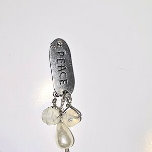 Silver 'Peace' Pendant with Beads